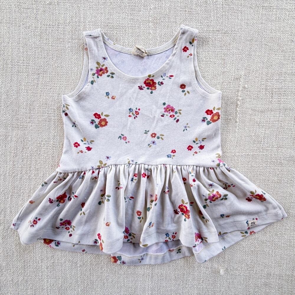 Little Road Co. White Floral Peplum Tank VGUC 4